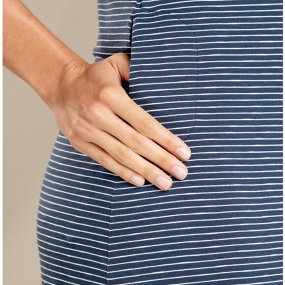 Striped Blue Sleeveless Dress - Picture 5 of 12